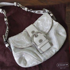 Vintage White Coach Shoulder Bag